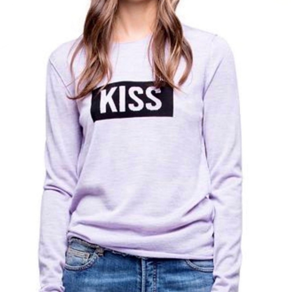 New Zadig & Voltaire Gwendal Bis Merino-Wool Kiss Parme Light Violet Sweater